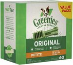 GREENIES Original Petite Dental Dog Treat, 1kg (60 Treats) - $31.49 with S&S + Delivery ($0 w/Prime or $39 Spend) @ Amazon AU