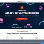 40% off Lastpass Premium (New Users Only)