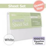 Queen Size Egyptian Cotton Sheet Set 1000TC White Colour $68.95 at TopBuy until noon 9/08/2008