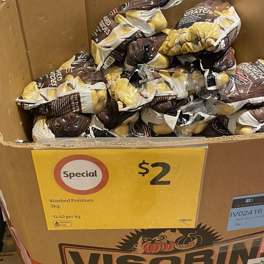 [NSW] 5kg Bag of Washed Potatoes $2 @ Coles (Greenacre) - OzBargain