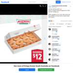[SA] 12 Original Glazed Doughnuts $12 @ Krispy Kreme SA (Excludes OTR Stores)