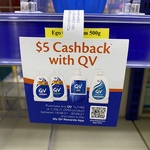 $5 cashback with any QV 1L or 1.25L product purchase via My QV Rewards App @ Chemist Warehouse