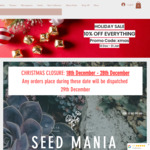 10% off Site Wide (Seed Packets from $1.10, Excludes Gift Card) + Delivery from $2.20 @ Seed Mania