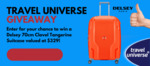 Win a Delsey Clavel 70cm Tangerine Expandable Suitcase from Travel Universe