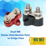 Dual M8 Power Distribution Post with Bridge Plate $6.90 + $10.67 Delivery ($0 BNE C&C) @ Big Wei Battery