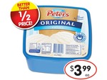 Peters Original Ice Cream 4L $3.99 & Johnson's Baby Wipes 2x80 $3.49 - Save 56% @ (Supa) IGA