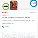 Free Oak Lactose-Free Chocolate Flavoured Milk 600mL at Coles @ Flybuys (Activation Required)