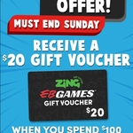 Spend $100 Get a $20 Digital Gift Card @ EB Games (Select EB World Members Only)