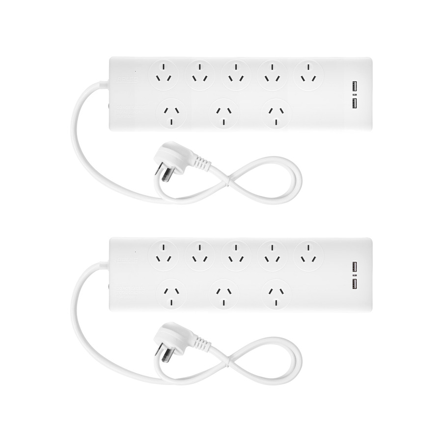 Arlec 8 outlet usb powerboard 2 pack 5 00 in store only bunnings
