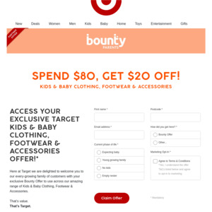 Target 20 best sale off baby