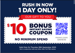 $10 off Online or in-Store ($10 Minimum Spend, Exclusions Apply) @ Spotlight (Free VIP Membership Required)