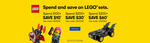 Spend $100/$200/$300 on LEGO Sets, Save $10/$30/$60, Free Delivery or C&C, Online Only @ BIG W