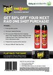 Raid 50% off Oneshot Crawling Insect Spray from Woolworths