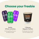 Free Regular Coffee or Bubly 375mL @ 7-Eleven (App Required)