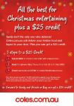 Coles Family and Friends offer - $25 credit shop online at coles.com.au