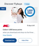 1,000 Bonus Flybuys Points ($5) When You Download and Shop via The Kmart App (No Min Spend) @ Flybuys