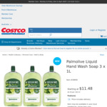 Palmolive Antibacterial Liquid Hand Wash 3x1L $11.48 Delivered @ Costco (Membership Required)