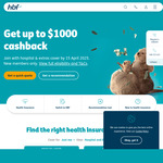 Join & Hold an Eligible Hospital and Extras Insurance Cover, Get $150 - $1000 Cashback @ HBF