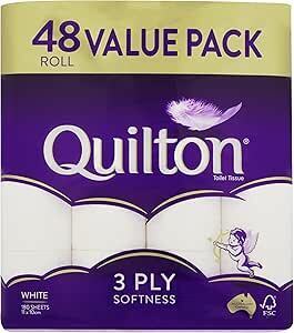 Quilton 3-Ply Toilet Tissue (180 Sheets per Roll) 48 Rolls $23 ($20.70 S&S) + Delivery ($0 with Prime/ $59 Spend) @ Amazon AU