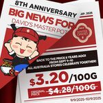 [VIC, QLD, WA, SA] Ma La Tang for $3.20/100g (Was $4.28/100g) @ David's Master Pot
