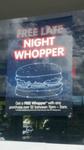 Hungry Jacks FREE Whopper between 11pm-5am with Any Purchase over $2