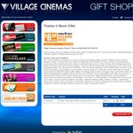 Village Cinema $8.50 Tickets +$1 B/F