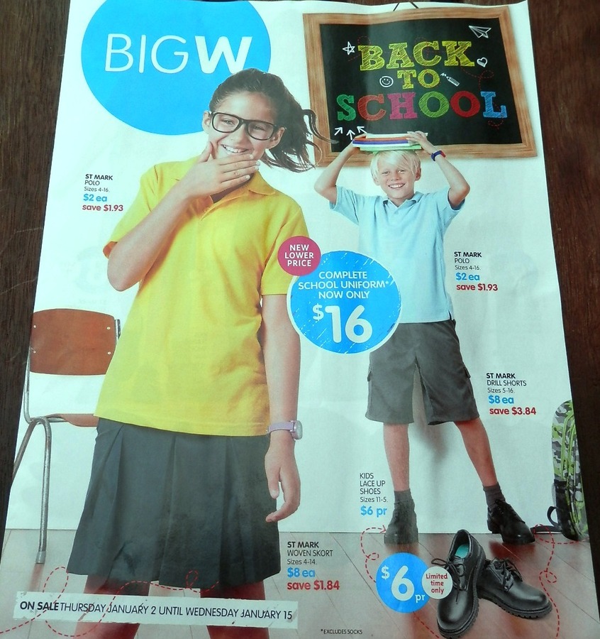 BIG W School Catalogue Polo Tops 2.00 School Shoes 6.00 5x