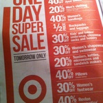 Target- One Day Super Sale Saturday 29th March [Online & in -Store]