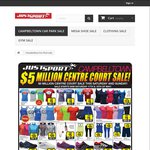 Just Sport Campbeltown Car Park Sale $5 t-shirts, Spartan Cricket Set $5, Cheap shoes +more