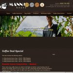 Fresh Roasted Coffee 250g for $12.95 480g for $19.95 or 980g for $27.95 + FREE Shipping @ Manna Beans