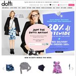 Dotti - 30% off Sitewide Including Sale Items from $4.16, Free Delivery Min Order $80