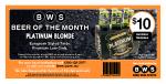 BWS Beer of The Month - Platinum Blonde - $10 6 Pack