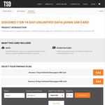 Docomo Japan Data SIM Cards - 14 Days Unlimited Data ($44 + $1.95 Postage) @ TravelSimsDirect