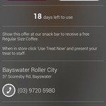 Vic Bayswater Roller City- Free Regular Coffee - Telstra Treat App