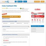 $15 Cashback for New Coles Customers (Combine with $10 off $100 C&C) @ PricePal