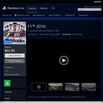 F1 2016 PS4 $62.95, Dirt Rally PS4 $47.95 @ PSN Store