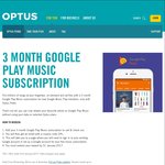 Google Play Music 3 Months Free on Optus Perks (New Customers)