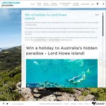 Win a 7N Holiday for 2 to Lord Howe Island from Lord Howe Island Tourism