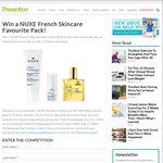Win 1 of 15 NUXE French Skincare Favourite Packs Worth $128 Each from Prevention Magazine