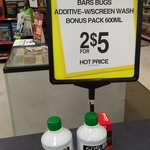 Bar's Bugs Windscreen Cleaner 600ml 2 for $5 Repco Rockdale (NSW)