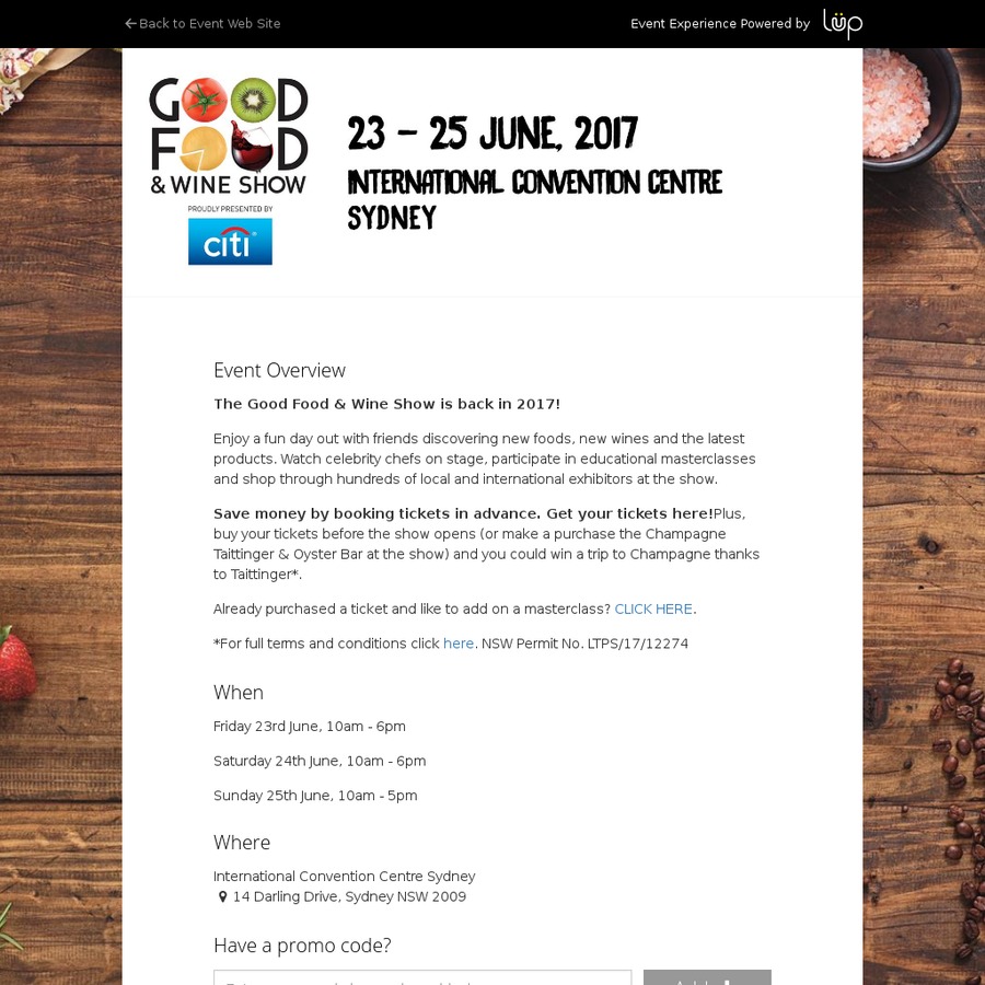 Free Tickets to The Good Food Wine Show Sydney OzBargain