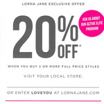 Lorna Jane 20% off When You Buy 2 or More Full Priced Styles