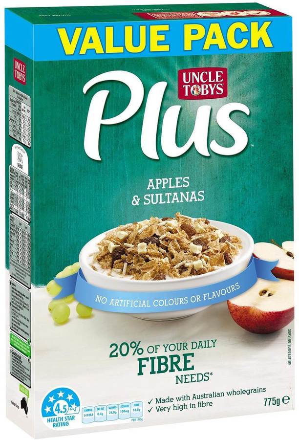 Uncle Tobys Plus Fibre Nutrition Information