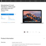 Refurb MacBook (All colors/June 2017 Release) @ Apple AU $1609 ~ 15% off