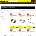 JB Hi-Fi Wicked Weekend 40% off Lots of Sony Headphones + $4.95 Delivery