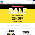 Just Jeans - 25% off Sale Items - Chino Pants $15 + Free Delivery