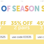 35% off for Two Pairs of Minnow Shoes (Min Spend $59) (Children's Beach Shoes) from Minnow Designs