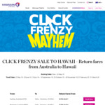 Hawaiian Airlines Click Frenzy Sale (SYD/BNE to HNL RTN from $798.96, $835 from MEL)