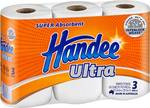Handee Ultra Paper Towel White 3 Pack, Handee Ultra Paper Towel Print 2ply 180ss 3 Pack $2.20 @ Woolworths