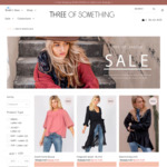 30% - 70% off Designer Fashion - Jumpers and Jackets $50 Each, Tops from $39.99 @ Three of Something